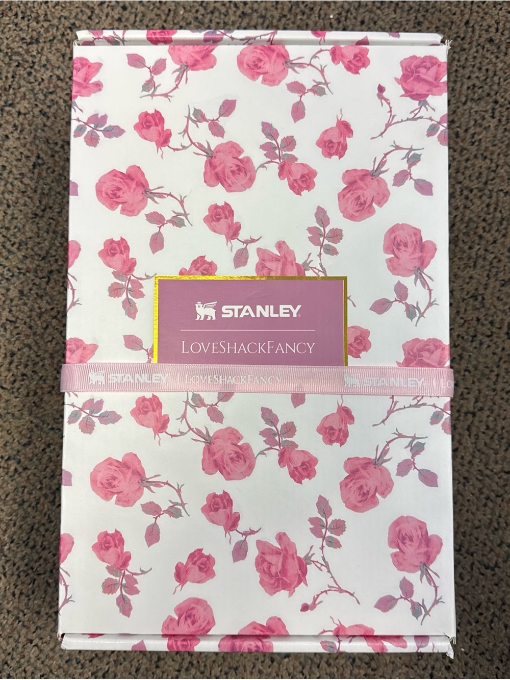 Stanley x LoveShackFancy Floral Pink Travel Mug Box